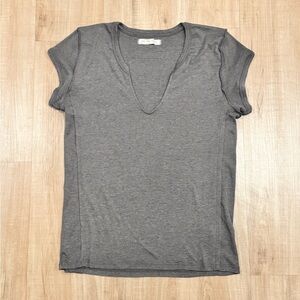 We The Free Women's Gray V-Neck Short Sleeve Basics Tee